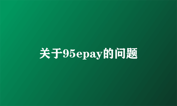 关于95epay的问题