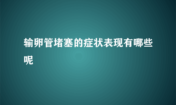 输卵管堵塞的症状表现有哪些呢