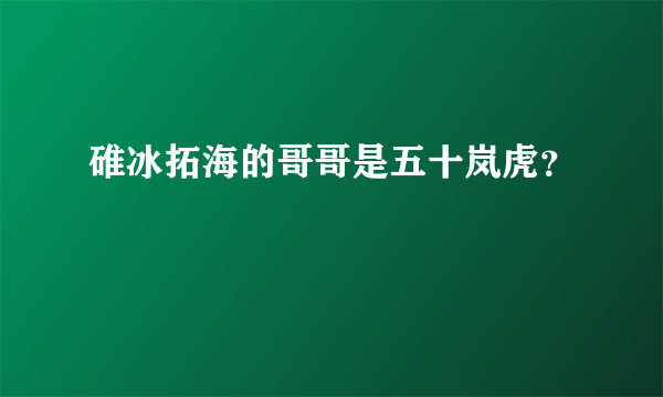 碓冰拓海的哥哥是五十岚虎？