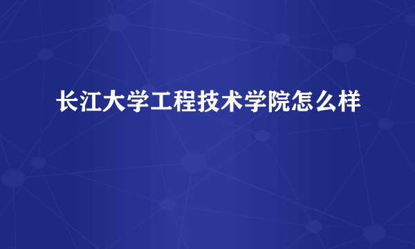 长江大学工程技术学院怎么样