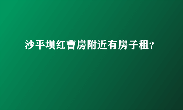 沙平坝红曹房附近有房子租？