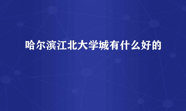 哈尔滨江北大学城有什么好的