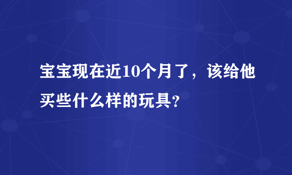 宝宝现在近10个月了，该给他买些什么样的玩具？