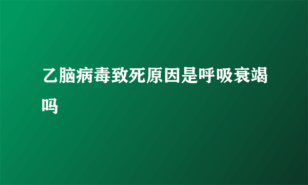 乙脑病毒致死原因是呼吸衰竭吗