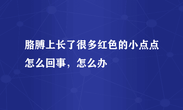 胳膊上长了很多红色的小点点怎么回事，怎么办