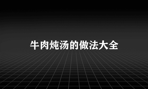 牛肉炖汤的做法大全