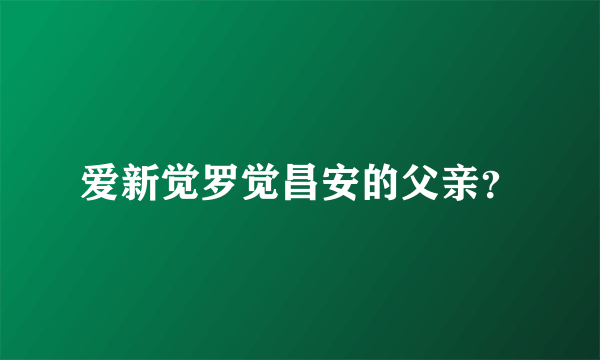 爱新觉罗觉昌安的父亲？