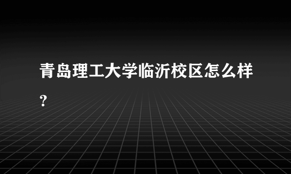 青岛理工大学临沂校区怎么样？