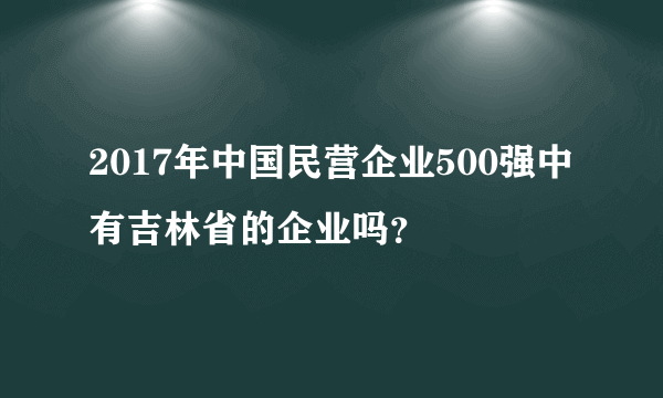 2017年中国民营企业500强中有吉林省的企业吗？