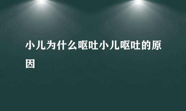 小儿为什么呕吐小儿呕吐的原因