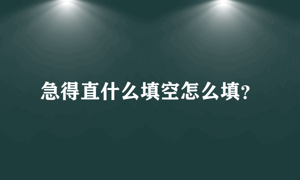 急得直什么填空怎么填？