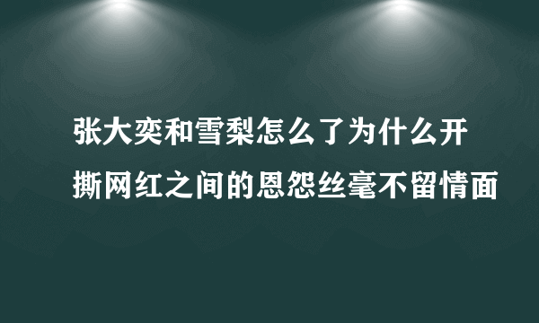 张大奕和雪梨怎么了为什么开撕网红之间的恩怨丝毫不留情面