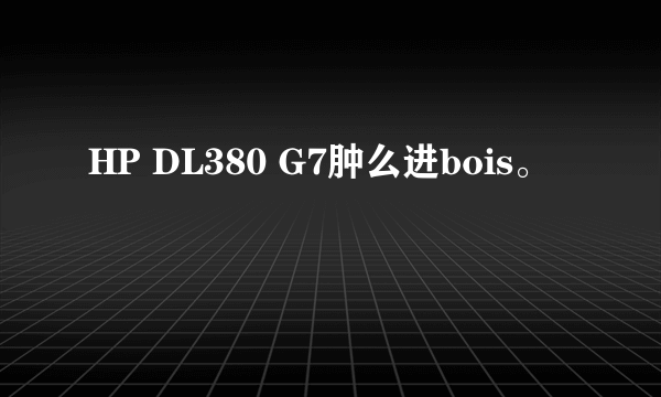 HP DL380 G7肿么进bois。