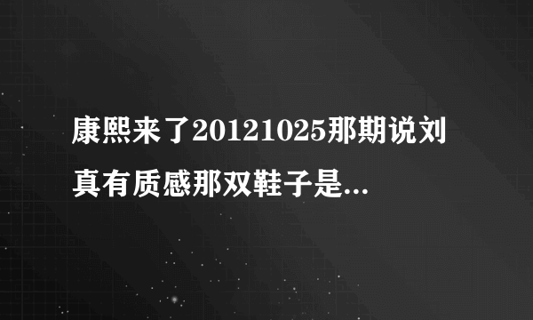 康熙来了20121025那期说刘真有质感那双鞋子是什么牌子