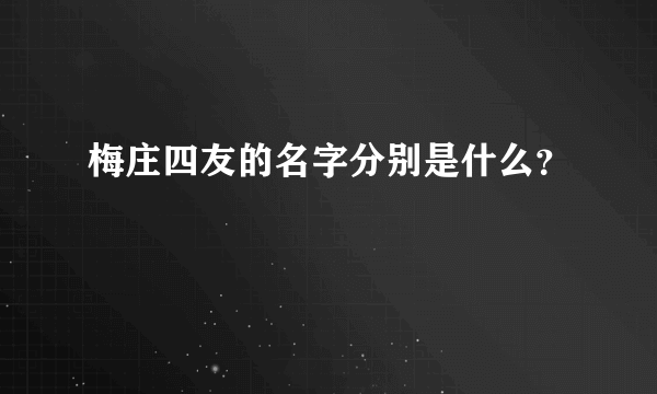 梅庄四友的名字分别是什么？