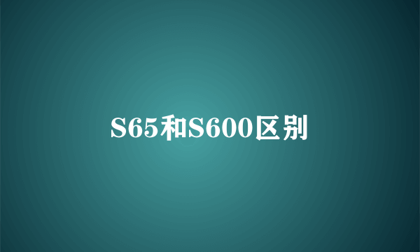 S65和S600区别