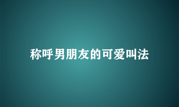 称呼男朋友的可爱叫法