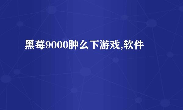 黑莓9000肿么下游戏,软件