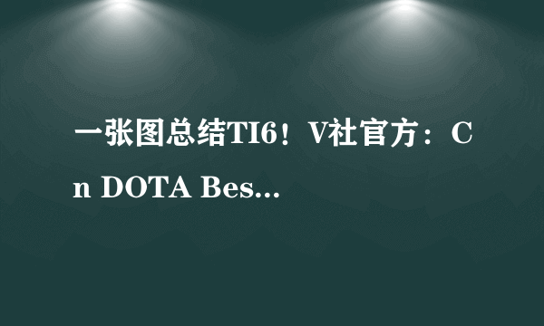 一张图总结TI6！V社官方：Cn DOTA Best DOTA！