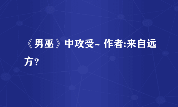 《男巫》中攻受~ 作者:来自远方？