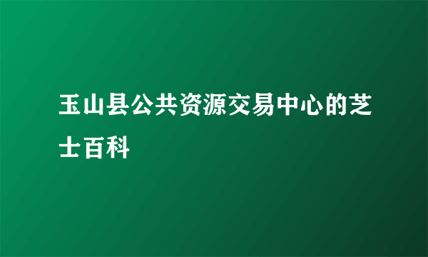 玉山县公共资源交易中心的芝士百科