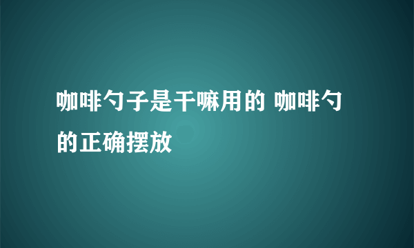 咖啡勺子是干嘛用的 咖啡勺的正确摆放