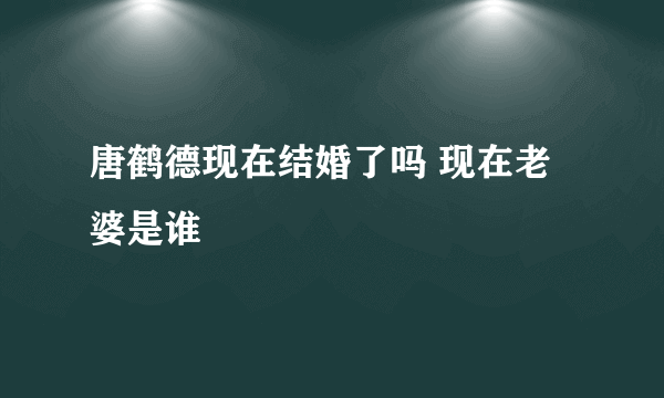 唐鹤德现在结婚了吗 现在老婆是谁