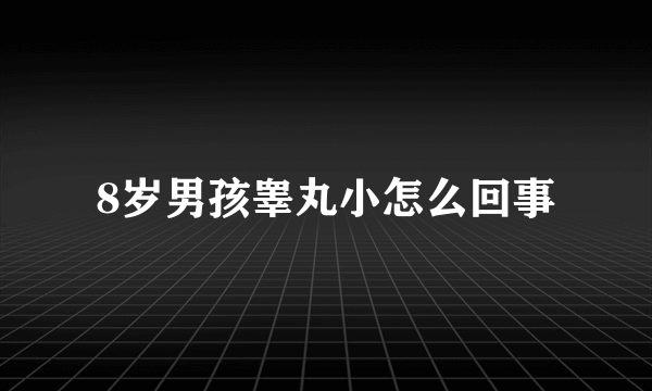 8岁男孩睾丸小怎么回事