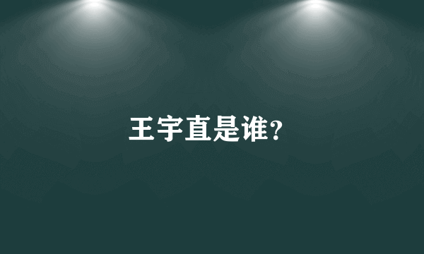 王宇直是谁？