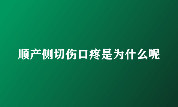 顺产侧切伤口疼是为什么呢