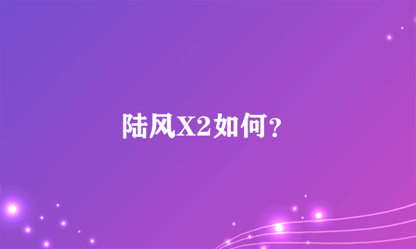 陆风X2如何？