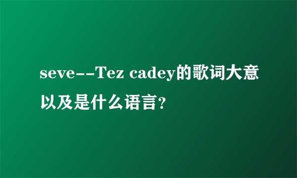 seve--Tez cadey的歌词大意以及是什么语言？