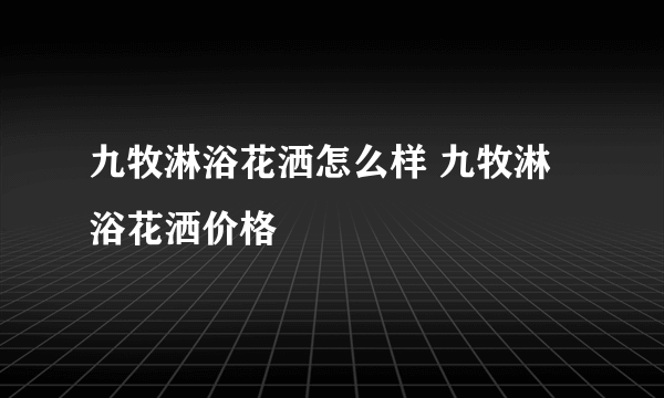 九牧淋浴花洒怎么样 九牧淋浴花洒价格