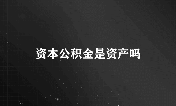 资本公积金是资产吗