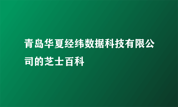 青岛华夏经纬数据科技有限公司的芝士百科