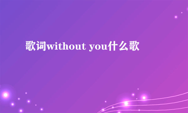 歌词without you什么歌