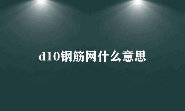 d10钢筋网什么意思