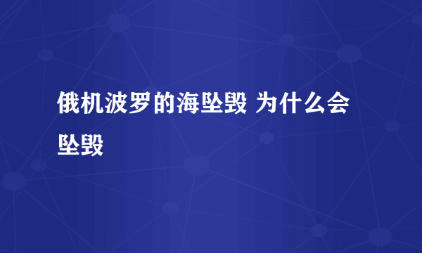 俄机波罗的海坠毁 为什么会坠毁