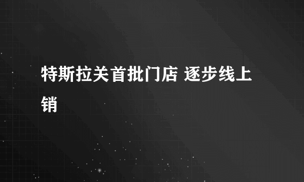 特斯拉关首批门店 逐步线上销