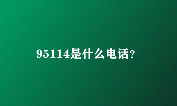 95114是什么电话？