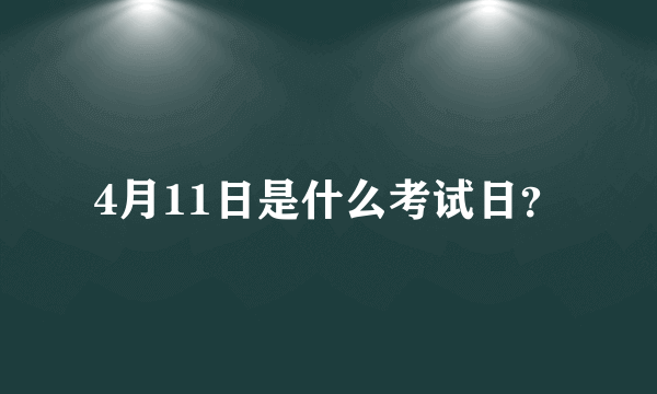 4月11日是什么考试日？