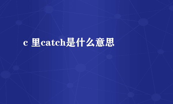 c 里catch是什么意思