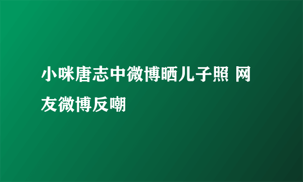 小咪唐志中微博晒儿子照 网友微博反嘲