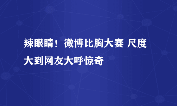 辣眼睛！微博比胸大赛 尺度大到网友大呼惊奇