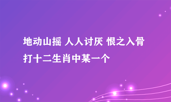 地动山摇 人人讨厌 恨之入骨 打十二生肖中某一个