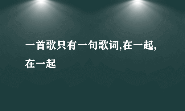 一首歌只有一句歌词,在一起,在一起