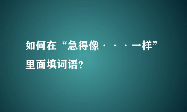 如何在“急得像···一样”里面填词语？