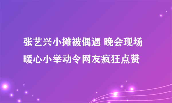 张艺兴小摊被偶遇 晚会现场暖心小举动令网友疯狂点赞