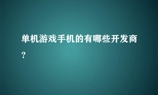 单机游戏手机的有哪些开发商？