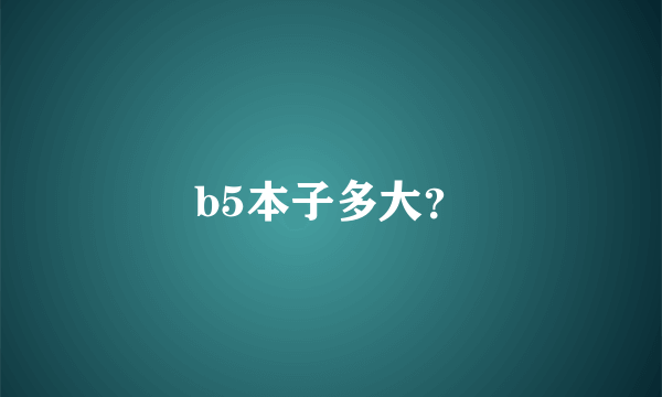 b5本子多大？